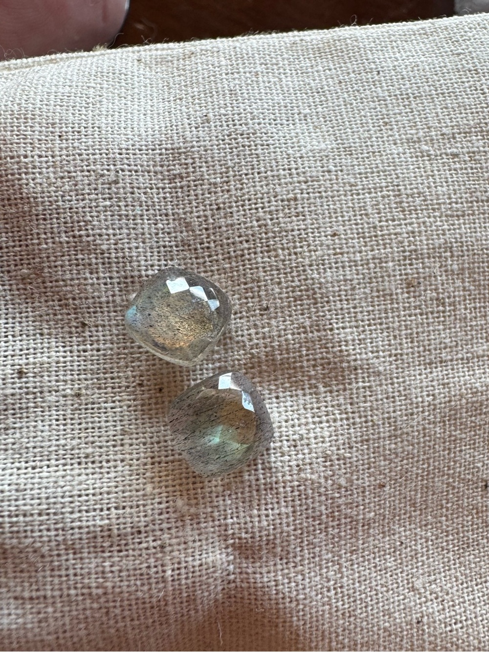 Faceted Labradorite studs - Picture 2 of 4
